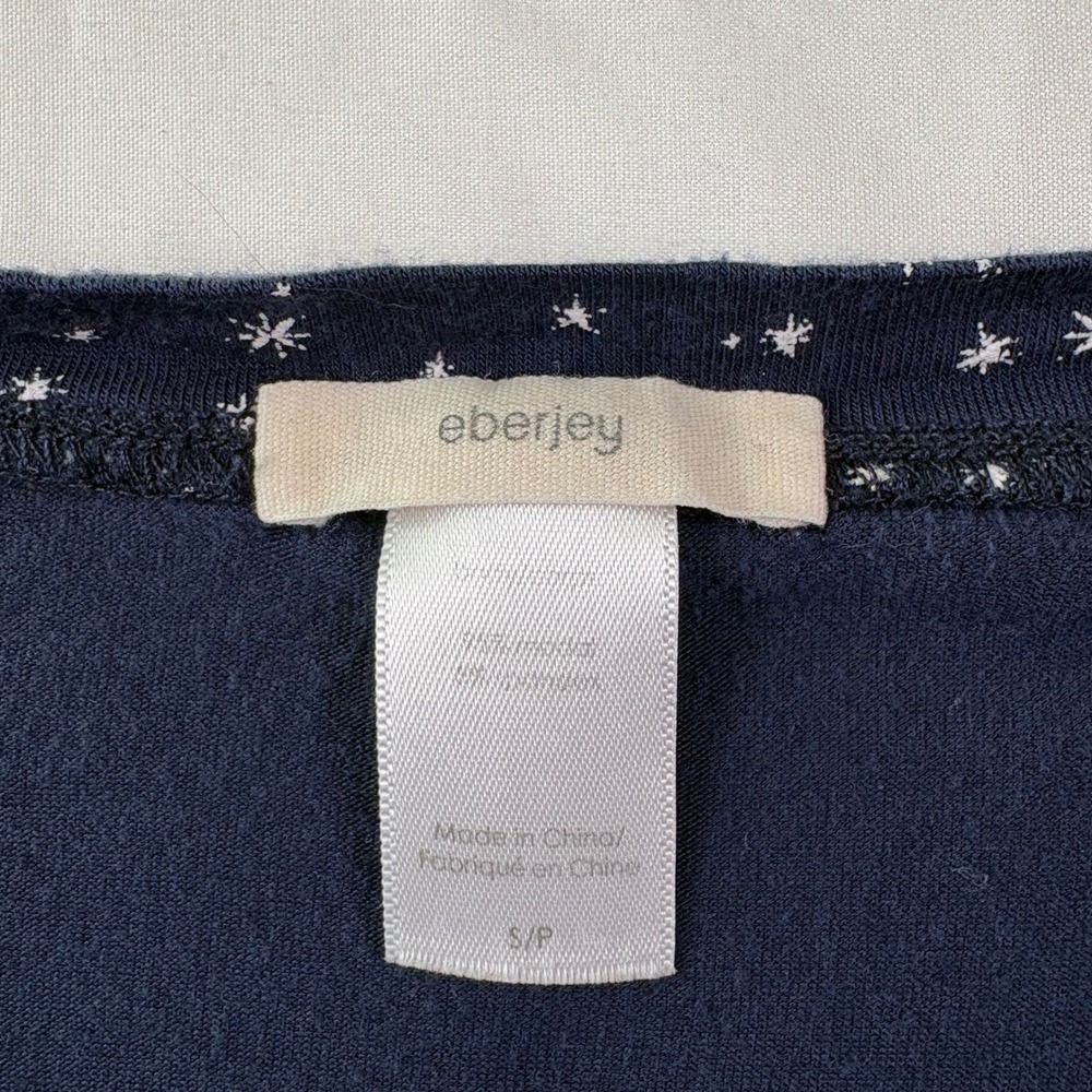 Eberjey Gisele Slouchy Pajama‎ Top Small Star Print Batwing Celestial Cozy Soft - Picture 4 of 8
